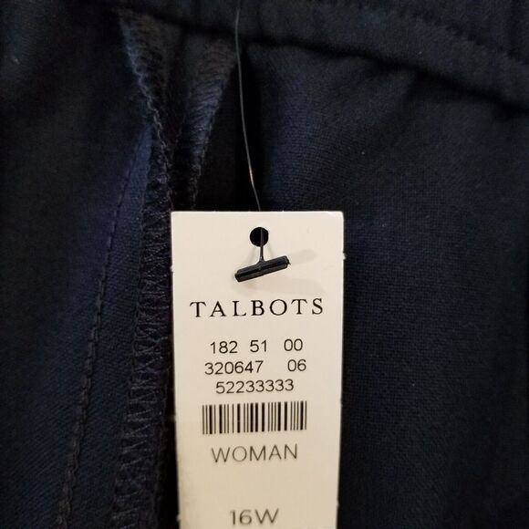 Talbots Women Plus High Waist Skinny Ankle Pants Size 16 W Navy Stretchy - Picture 8 of 9